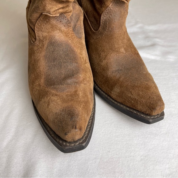 DINGO Suede Soft Leather Slouch Cowgirl Boots - Picture 11 of 17